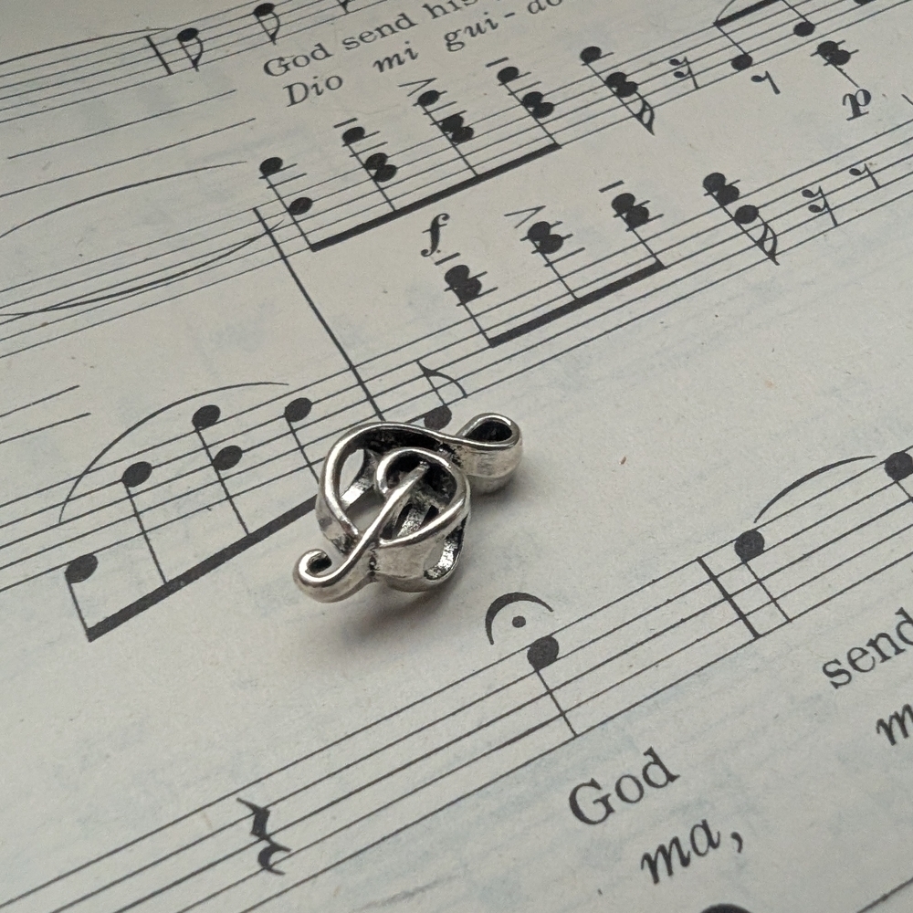 Silver Treble Clef Charm - Picture 2 of 7